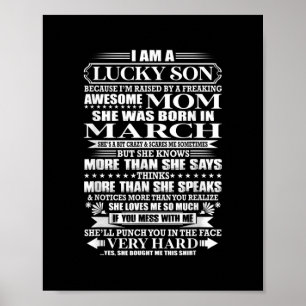 Lucky Son som fått ett gåva från Fantastisk Mamma Poster