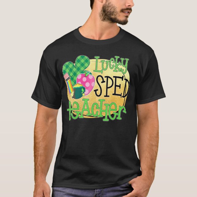 Lucky Sped Teacher Speciell Education St Patrick S T Shirt (Framsida)