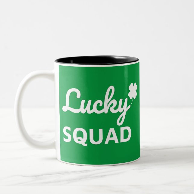 Lucky Squad St. Patrick's Day Två-Tonad Mugg (Vänster)