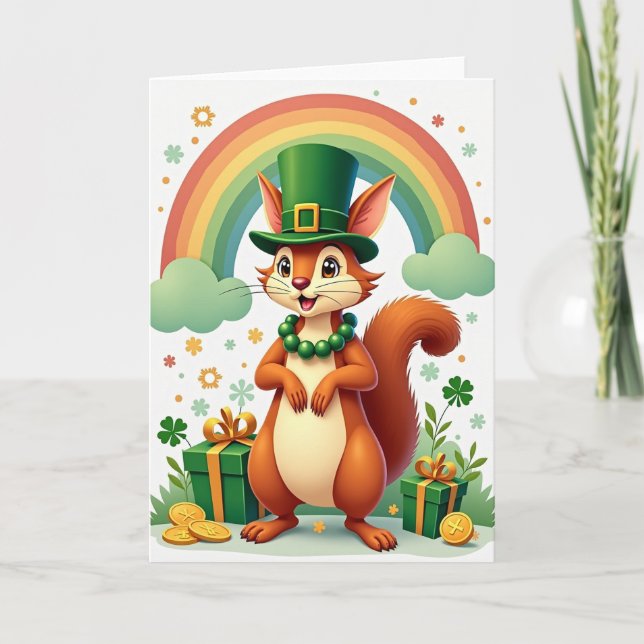 Lucky Squirrel Celebration Card Kort (Framsida)