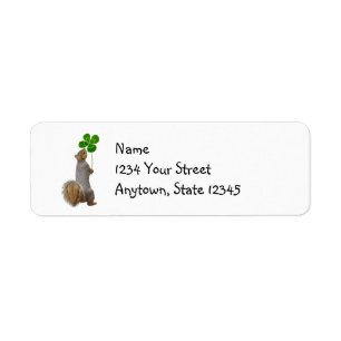 Lucky Squirrel-Returetiketter Returadress Etikett