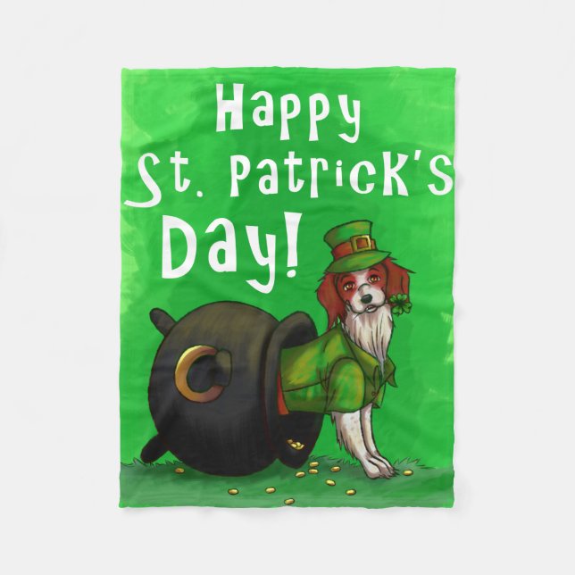 Lucky St. Patrick Day Hund Fleecefilt (Framsidan)
