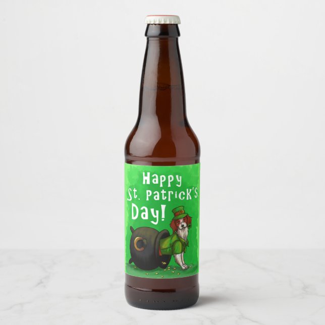 Lucky St. Patrick Day Hund Ölflaska Etikett (Framsida)