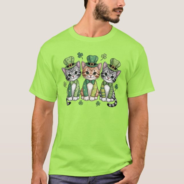 Lucky St. Patrick’s Day Kittens-47474 T Shirt (Framsida)
