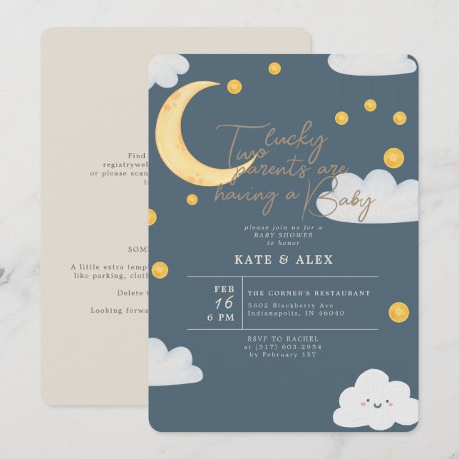 Lucky St Patrick's Boy Blue Shower Inbjudningar (Fram/baksida)