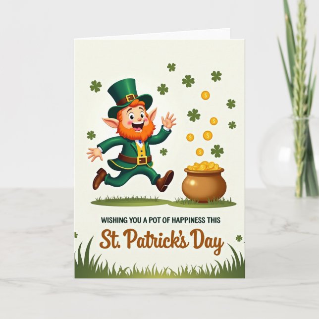 Lucky St Patricks Day Card For Partner Kort (Framsida)