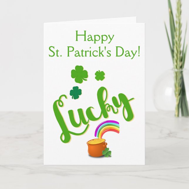 Lucky St. Patrick's Day Card Kort (Framsida)