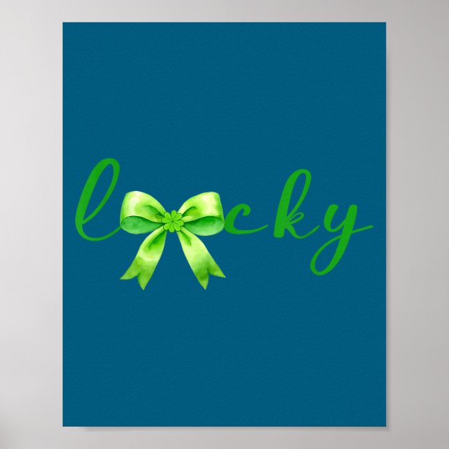 Lucky, St.patricks Day Coquette,shamrock Funny  Poster (Framsidan)