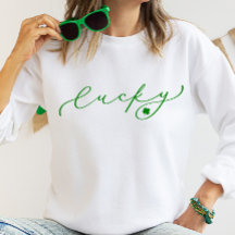 Lucky St. Patrick's Day Cute Grönt Script