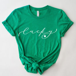 Lucky St. Patrick's Day Cute White Script Shirt T