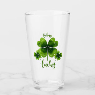 Lucky St patrick's day Glass med Shamrock Glaskopp