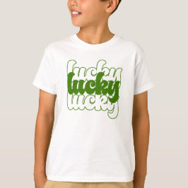 Lucky St patrick's day Grönt Retro 70's Boy's Kids T Shirt