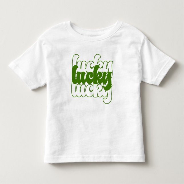 Lucky St patrick's day Grönt Retro 70's T Shirt (Framsida)