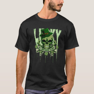 Lucky St. Patrick's Day Irish Skull 4-Löv Klöver T Shirt