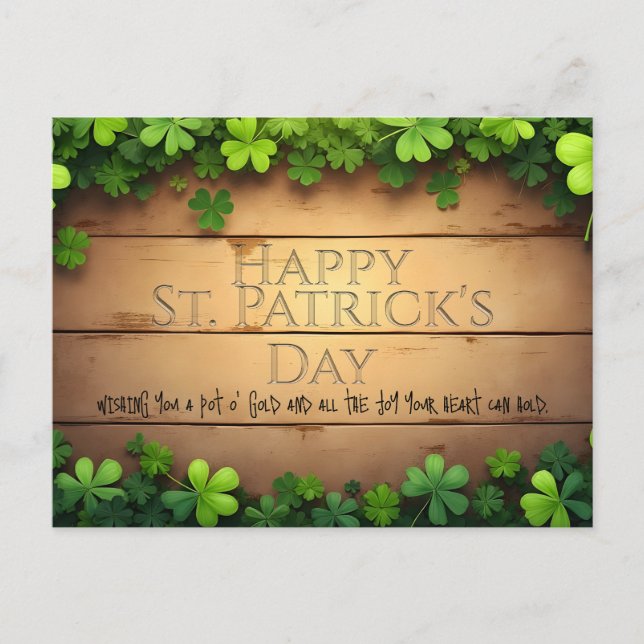 Lucky St. Patrick's Day Önskemål 🍀 Helg Vykort (Framsida)