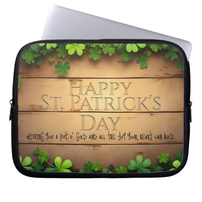 Lucky St. Patrick's Day Önskemål 🍀 Laptop Fodral (Framsidan)