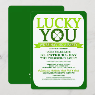 Lucky St. Patricks Day Party-inbjudningar Inbjudningar