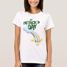 Lucky St patrick's day Rainbow & Guld T Shirt