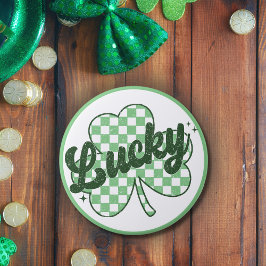 Lucky St patrick's day Retro Shamrock Knapp