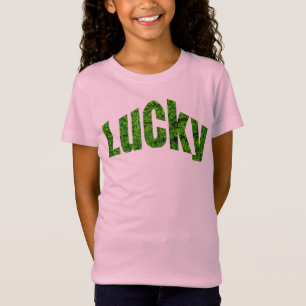 Lucky St. Patricks Day Shamrock Girls T Shirt