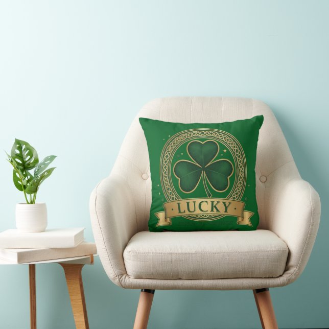 Lucky St Patrick's Day Shamrock Irish  Kudde (Stol)
