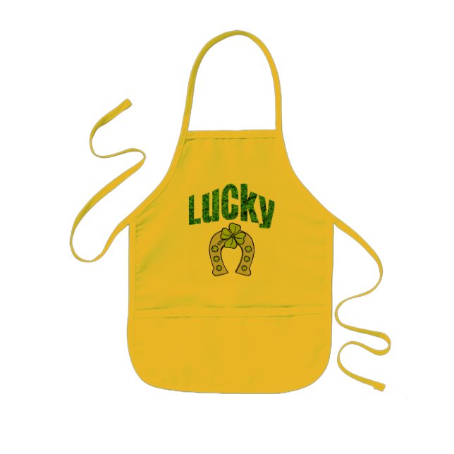 Lucky St. Patricks Day Shamrock Kitchen Barnförkläde (Framsidan)