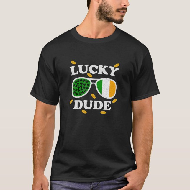 Lucky St patrick's day Sunglass with Shamro T Shirt (Framsida)