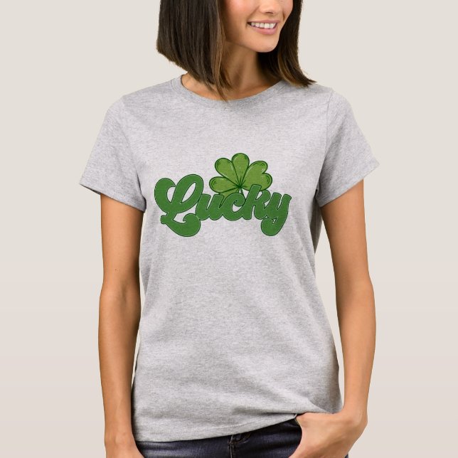 Lucky St Patrick's Day T Shirt (Framsida)