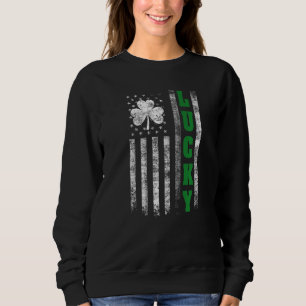 Lucky St patrick's day Vintage American USA flagga T Shirt