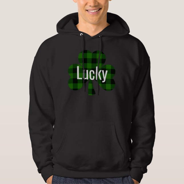 Lucky St. Pattys Shamrocks | Utbetald grönt Hoodie (Framsida)