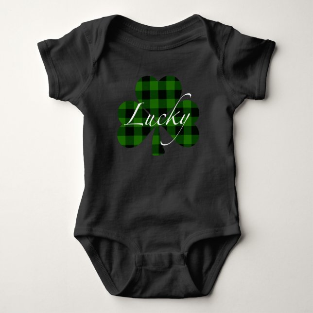 Lucky St. Pattys Shamrocks | Utbetald grönt T Shirt (Framsida)