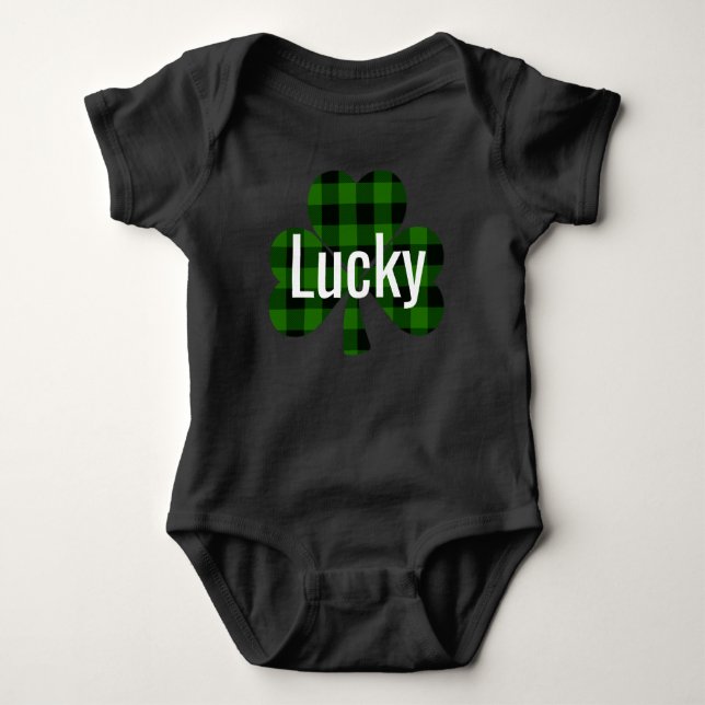 Lucky St. Pattys Shamrocks | Utbetald grönt T Shirt (Framsida)