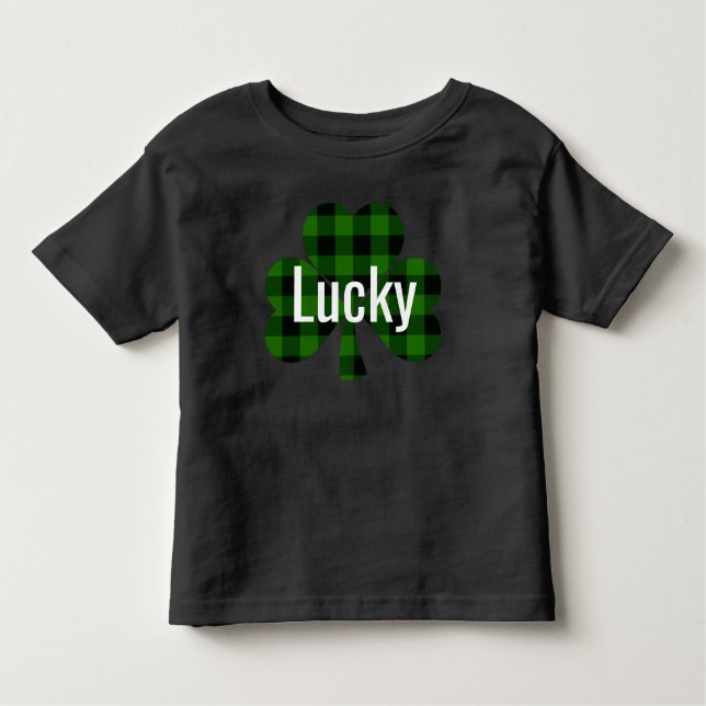 Lucky St. Pattys Shamrocks | Utbetald grönt T Shirt (Framsida)