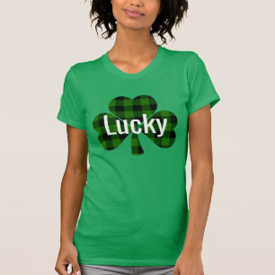 Lucky St. Pattys Shamrocks   Utbetald grönt T Shirt