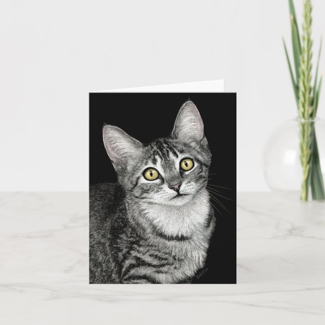 "Lucky Star" Tabby Kitten Card Kort (Framsida)