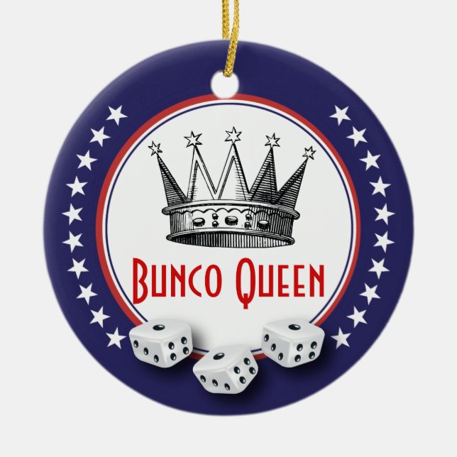 Lucky Stars Bunco Queen Julgransprydnad Keramik (Framsidan)