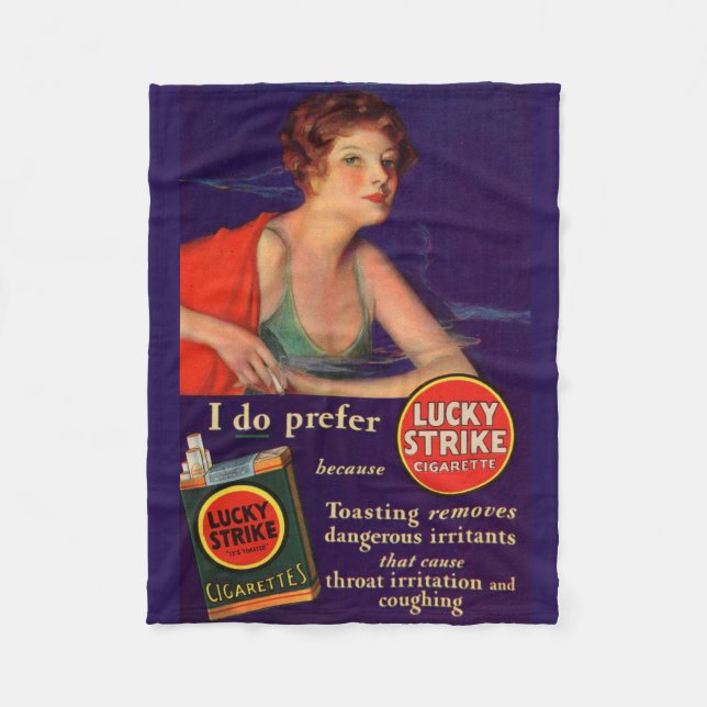 Lucky Strejkas 1920-talets cigarett och Fleecefilt (Framsidan)
