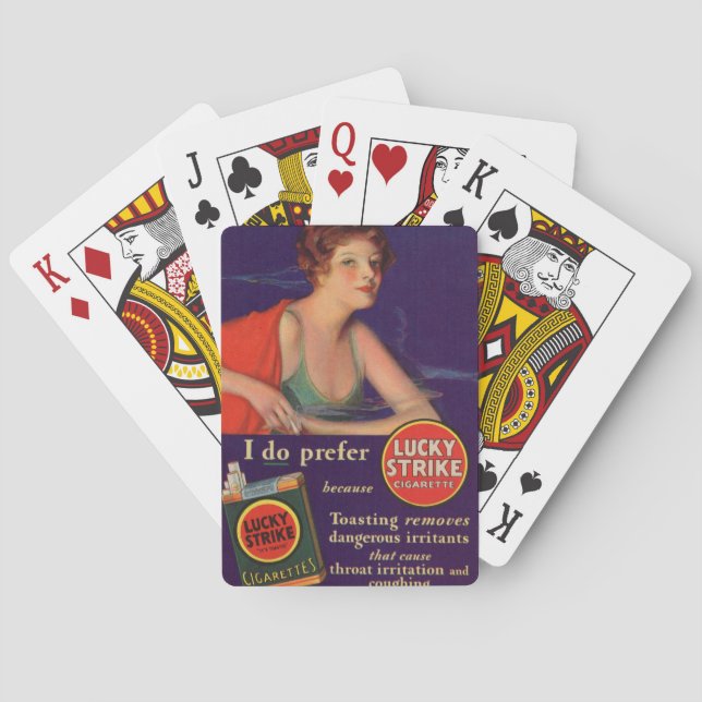 Lucky Strejkas 1920-talets cigarett och Spelkort (Baksidan)