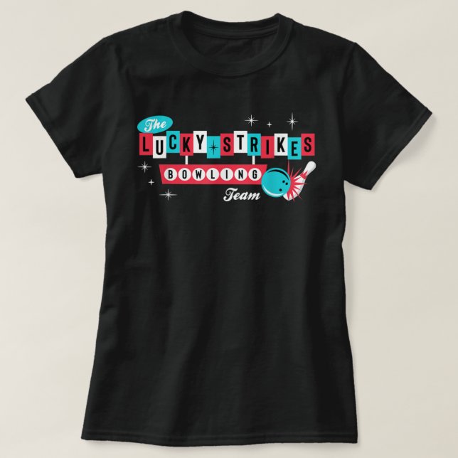 Lucky Strejkas Bowling Team - Retro Manar Women el T Shirt (Design framsida)