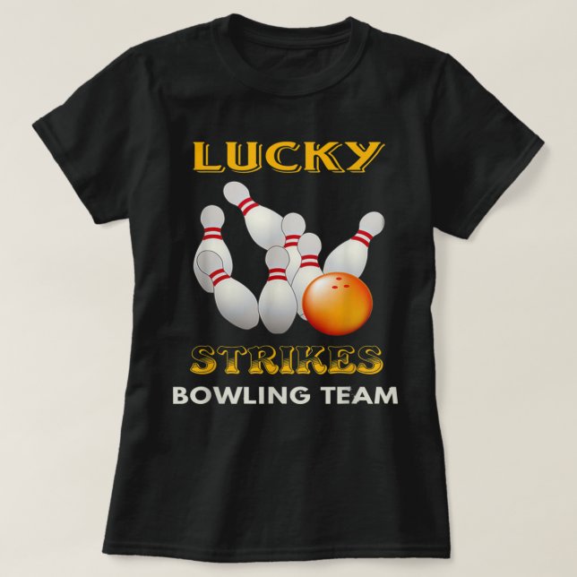 Lucky Strejkas Bowling Team Retro Manar Women Yout T Shirt (Design framsida)