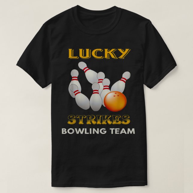 Lucky Strejkas Bowling Team Retro Manar Women Yout T Shirt (Design framsida)