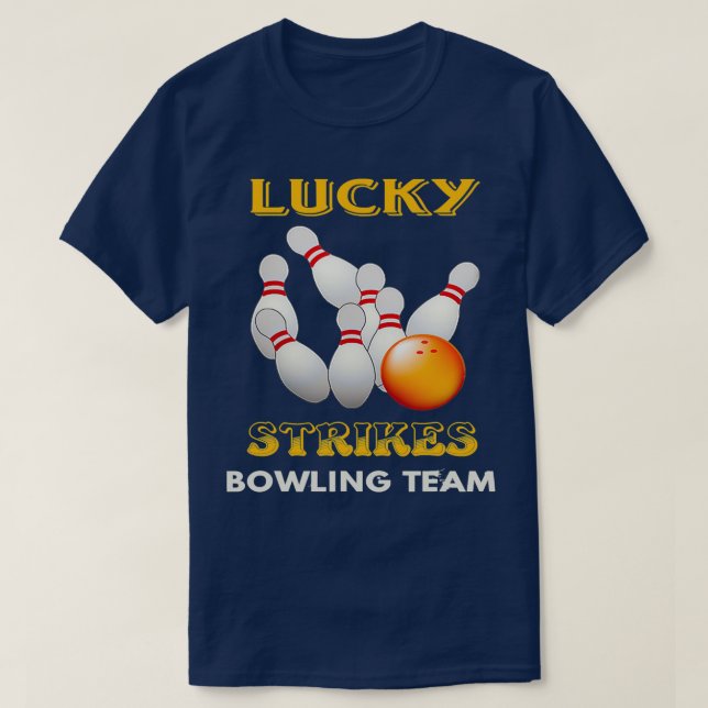 Lucky Strejkas Bowling Team Retro Youth T T Shirt (Design framsida)