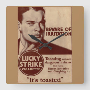 Lucky Strejkas - Var försiktig med Irritation Fyrkantig Klocka