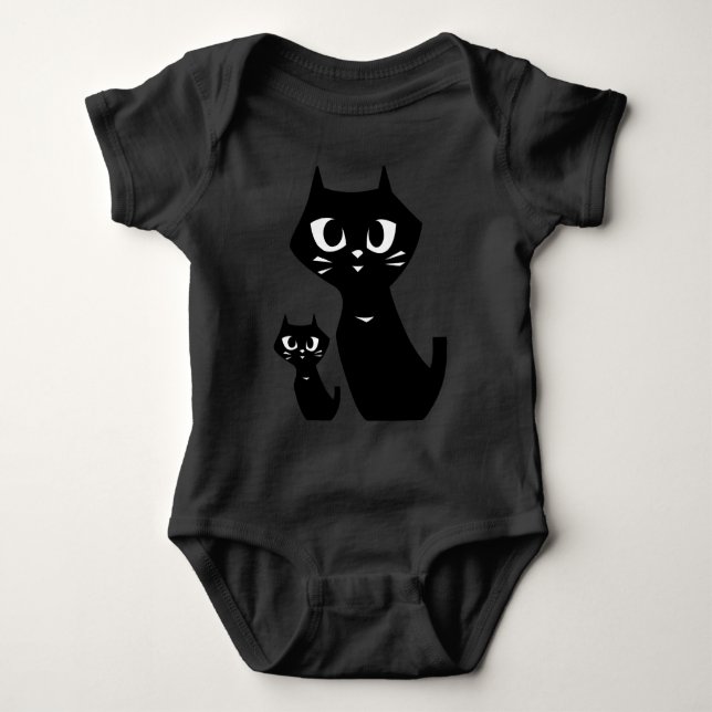 Lucky Svarta katter Smile T Shirt (Framsida)