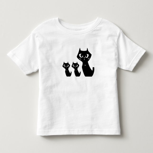 Lucky Svarta katter T Shirt (Framsida)