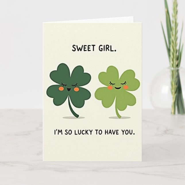 Lucky Sweet Girl Card Kort (Framsida)
