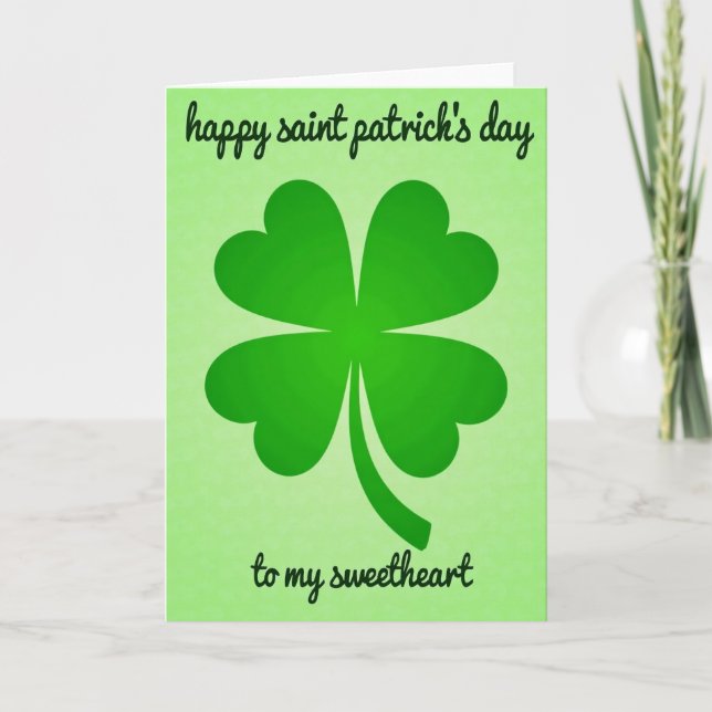 Lucky Sweetheart Saint Patricks Day Card Kort (Framsida)