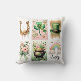 Lucky Symbols, Irish, St. Patrick's Day Pillow Kudde