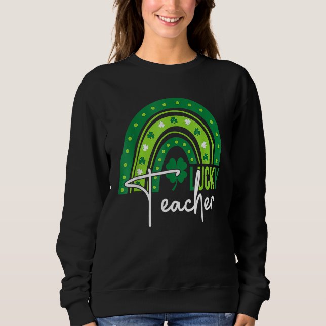 Lucky Teacher Rainbow Tee for Teacher St Patrick's (Framsida)
