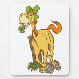 Lucky Tecknad Horse on St patrick's day moussepad Musmatta